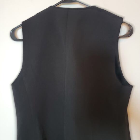 Zara Open Front Black Vest Small Glen Lined Minimalist Old Money Business READ! - Picture 6 of 10